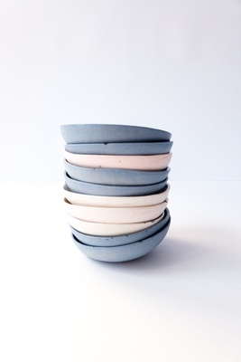 set of 2 blue soya bowls