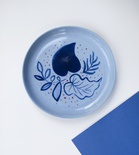 Blue leaves. Plate