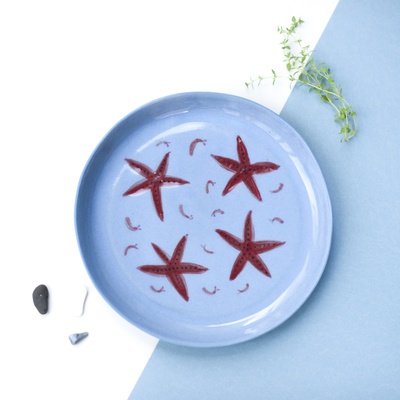 Red stars. Plate